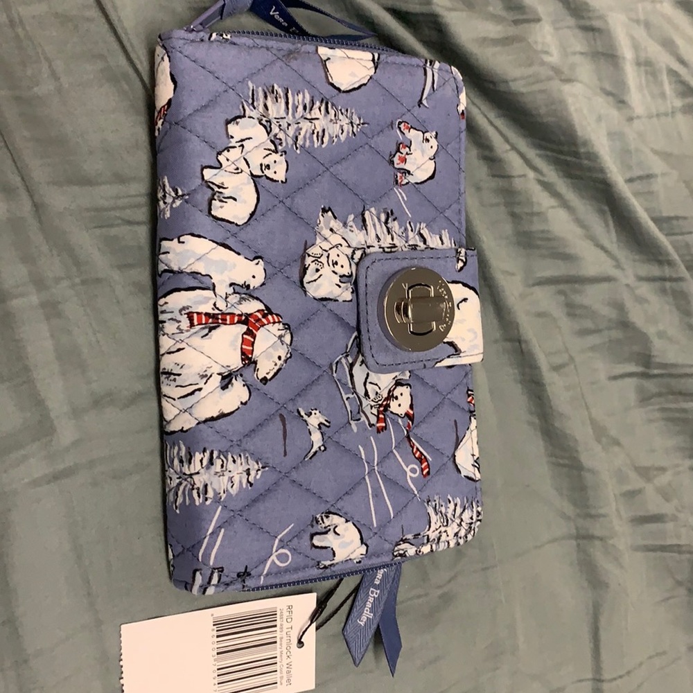 Vera Bradley Wallet Beary Merry Cool Blue